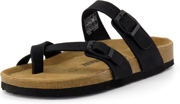 CUSHIONAIRE Women's Luna Cork Footbed Sandal