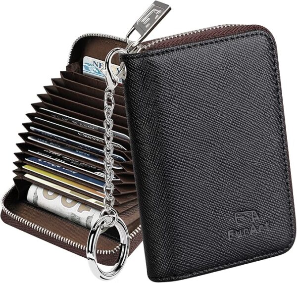 FurArt Credit Card Wallet, Zipper Card Cases Holder for Women