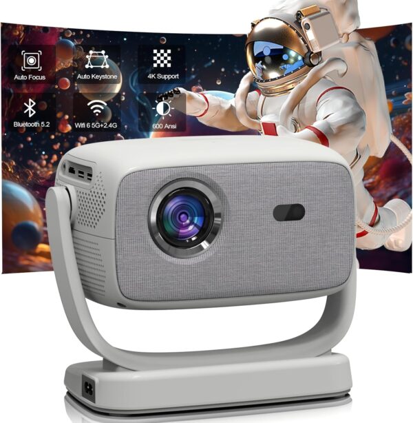 [Auto Focus/4K Support]A8 Projector with 5G WiFi and Bluetooth