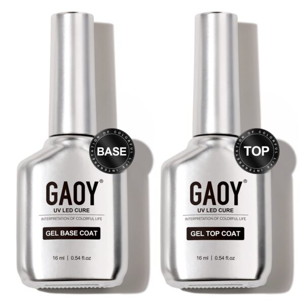 GAOY 16ml 2 Pcs Glassy Gel Top Coat and Base Coat Set