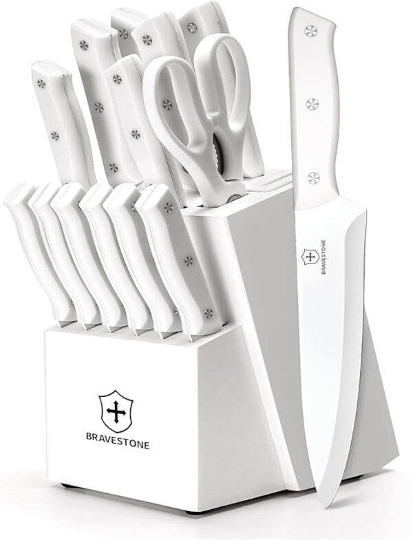 BRAVESTONE Knife Set, 15 Piece Kitchen Knife Set